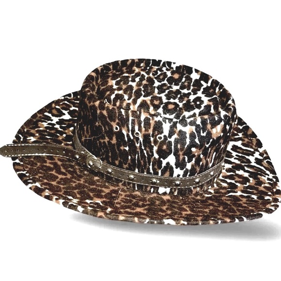 Women\'s Western Express, Inc. Cheetah Print Cowgirl Hat Size 59~7.38 main image 4